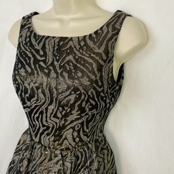 MM Couture Dress Small Animal Print Brown Gold Cutout Back Party Club Miss Me S - Picture 4 of 11